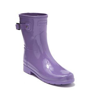 NWOT Hunter Refined Short Gloss Rain Boot Purple
